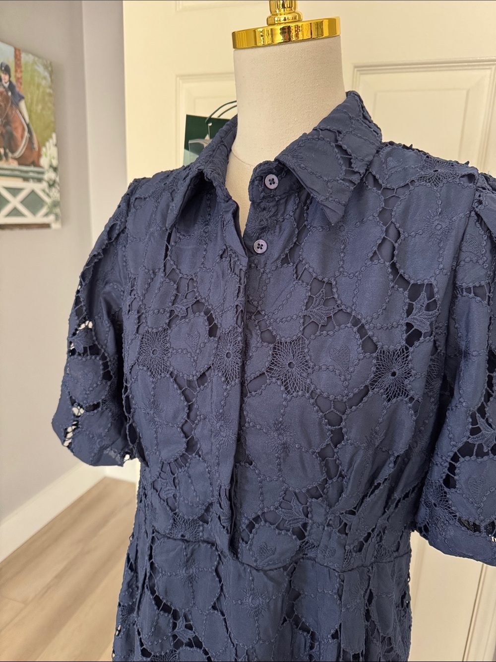 Tuckernuck Navy Eyelet Delaney Dress - Brand New With Tags, Size Large - Picture 4 of 10